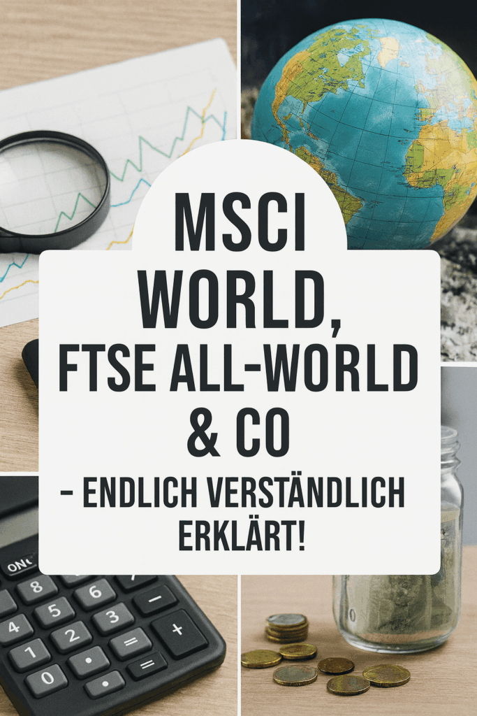Taschenrechner, Globus, Blatt mit Aktien